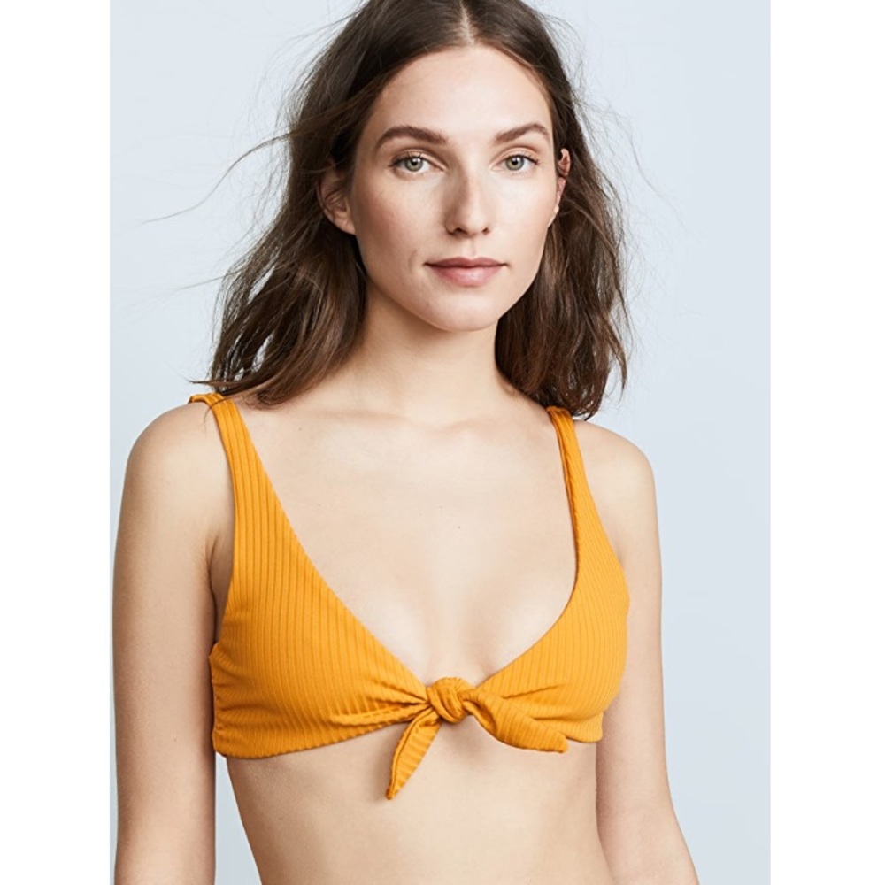 Mara Hoffman Yellow Ribbed Bikini Set